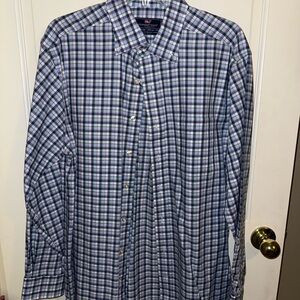 Vineyard Vines Blue and Green Plaid Button Down Shirt